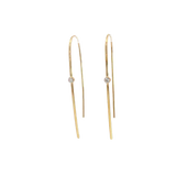 Classic & Contemporary 18K Yellow Gold 0.14 Carats Diamond Threader Earrings