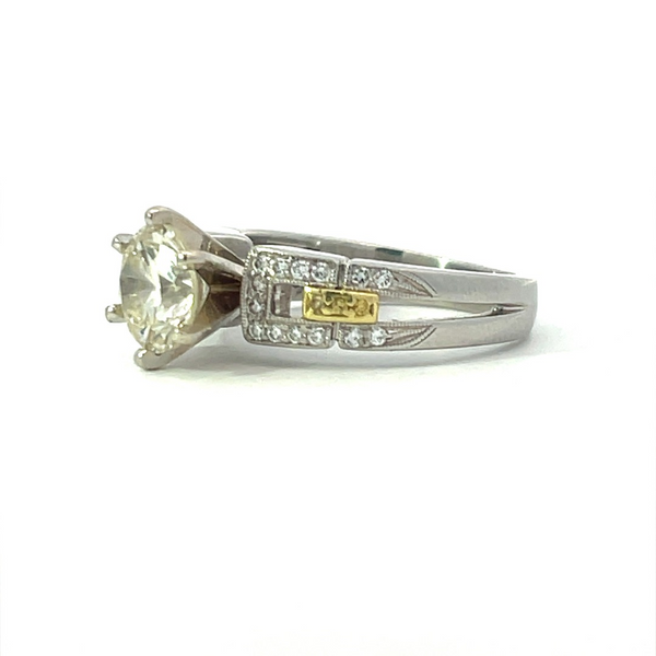 Two-Toned Platinum & 18 Karat Yellow 2.26 Carats Diamond Vintage Engagement Ring