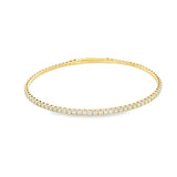 Sophisticated & Timeless Diamond Bracelets 14K Yellow Gold 1.02 Carats Diamond Flexible Bangle Bracelet - 6.75 Inch