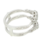 14K White Gold 0.92 Carats Contoured Ring Guard