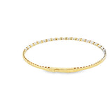 Sophisticated & Timeless Diamond Bracelets 14K Yellow & White Gold 0.26 Carats Diamond Flexible Bangle Bracelet - 6.75 Inch