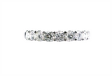 18K White Gold Anniversary Diamond Wedding Band, 0.80ct 9 Round Diamonds, F/G Color, VS2 Clarity