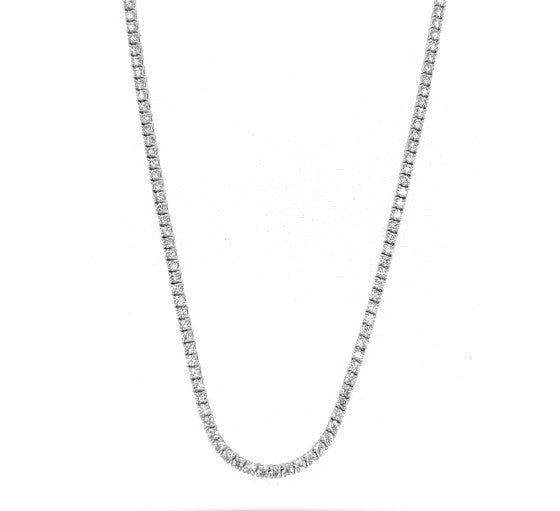 White 18 Karat Gold 5.43 Carats Diamonds Tennis Necklace