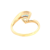 Bold & Elegant 18K Yellow Gold Trillion Cut 1.83 Carats Aquamarine & 0.14 Carats Diamond Ring