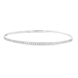 Sophisticated & Timeless Diamond Bracelets 14K Gold White & Titanium 0.50 Carats Flexible Bangle Bracelet - 0.5 CTW, Size 6.75 Inch