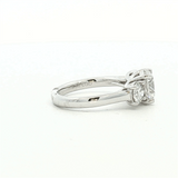 14K White Gold Three Stone 2.96 Carats Lab Grown Diamond Ring