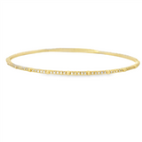 Sophisticated & Timeless Diamond Bracelets 14K Gold & Titanium Yellow Round Diamond Flexible Bangle Bracelet - 0.15 CTW, Size 6.75 Inch