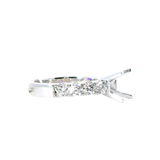 Elegant Diamond Mountings 18K White Gold Round 1.5ct Diamond Engagement Ring Semi-Mount,  1.08 Carats Accent Diamonds