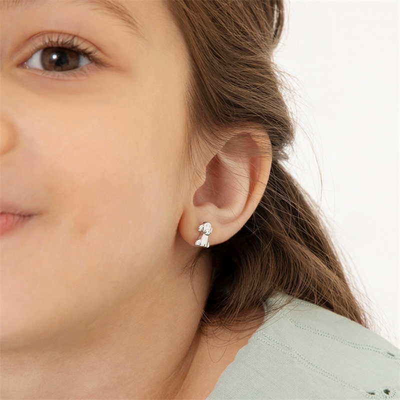 Sterling Silver Puppy Dog Pal Earrings For Children