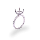 Elegant Diamond Mountings 18K Gold White Diamond Accented Round 2.5 Carats Engagement Ring - 0.57 Carats Accent Diamonds