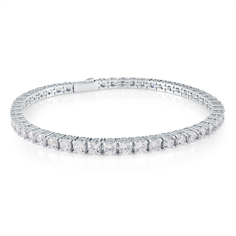 Bold & Stylish Alternative Metal Cubic Zirconia Tennis Bracelet, 7 Inch
