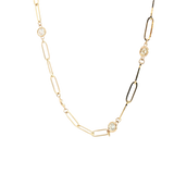 Elegant Diamond Necklaces 14K Yellow Gold 1.80 Carats Diamond Station Necklace - 18 Inch