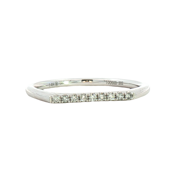 Elegant & Trendy 14K White Gold 0.06 Carats Diamond Stack Band