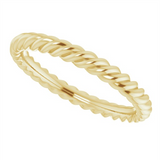 Luxurious Precious Metal Ring - 14K Yellow Gold 2.5 MM Skinny Rope Band