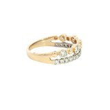 Elegant & Trendy 14K Yellow & White Gold 0.47 Carats Diamond Duo Stack Band