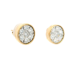 Classic & Contemporary 18K Yellow Gold 0.99 Carats Diamond Bezel Stud Earrings
