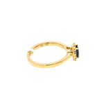 Bold & Elegant 18K Yellow Gold Oval 0.63 Carats Blue Sapphire & 0.12 Carats Diamond Halo Ring