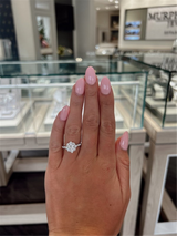 White 18 Karat Gold .26 Carats Diamond Halo Round Engagement Ring