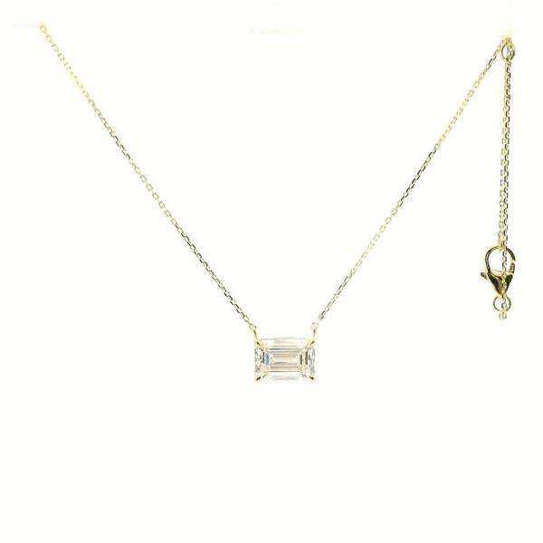 Elegant Diamond Necklaces 14K Gold Yellow 2.06 Carats Lab Grown Diamond Solitaire Pendant Necklace - 18 Inch