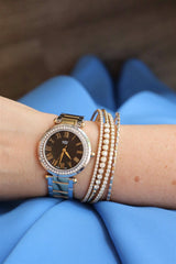 Sophisticated & Timeless Diamond Bracelets 14K Yellow & White Gold 0.26 Carats Diamond Flexible Bangle Bracelet - 6.75 Inch