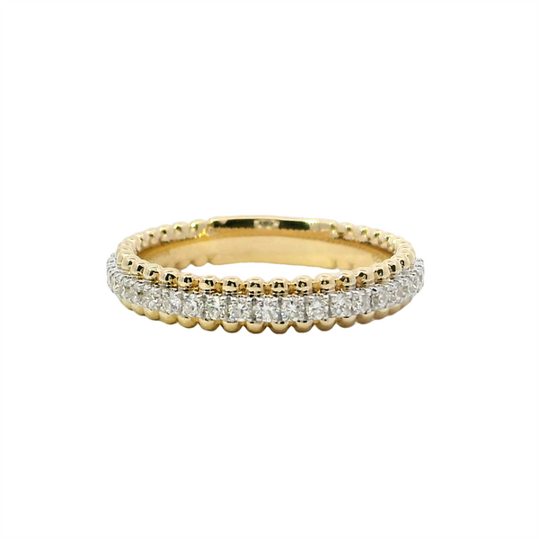 MPJ Exclusive Elegant Diamond Bands 14K Gold Two-Toned 0.29 Carats Diamond Anniversary Band
