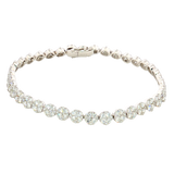 Sophisticated & Timeless Diamond Bracelets 18K White Gold 4.57 Carats Diamond Cluster Tennis Bracelet - 7 Inch