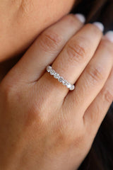 Elegant Diamond Bands 18K Gold White 0.76 Carats Diamond Anniversary Band