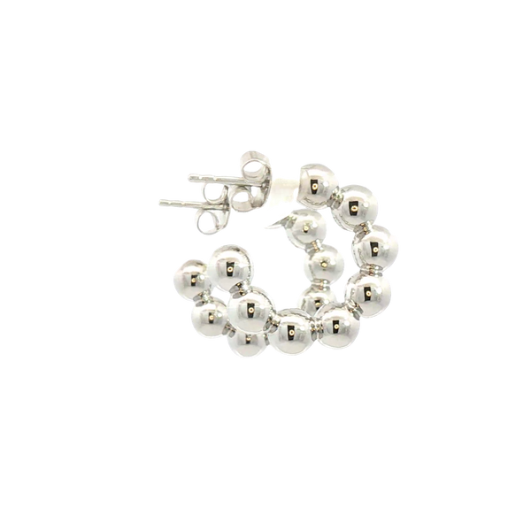 White Sterling Silver Small Hoop Earrings