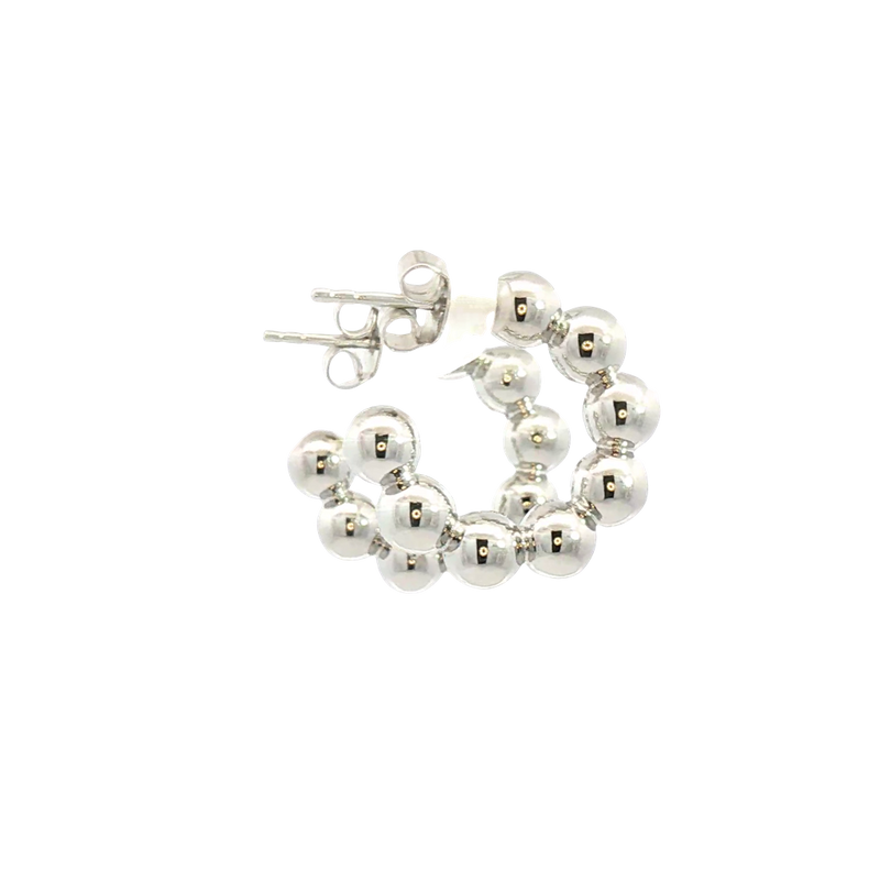 White Sterling Silver Small Hoop Earrings