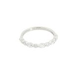 Elegant Diamond Bands 14K White Gold Oval Cut & Round Cut 0.67 Carats Diamond Stackable Band