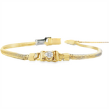 Sophisticated & Timeless Diamond Bracelets 14K Gold Yellow Round Diamond Add-A-Link Tennis Bracelet - 0.17 CTW, Size 7.25 Inch