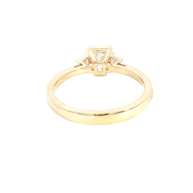 14K Yellow Gold 1.26 Carats Lab Grown Three Stone Diamond Ring