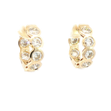 Classic & Contemporary 14K Yellow Gold 1.92 Carats Lab-Grown Bezel Set Diamond Huggie Earrings