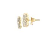 Classic & Contemporary 14K Yellow Gold 0.842 Carats Diamond Quatrefoil Shaped Stud Earrings