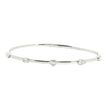 Sophisticated & Timeless Diamond Bracelets 14K Gold White & Titanium Various Shape Flexible Diamond Bangle Bracelet - 0.94 CTW, Size 6.75 Inch