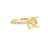 Elegant Diamond Mountings 18K Yellow Gold 3.0 Carats Round Diamond Semi Mount Ring - 0.32 Carats