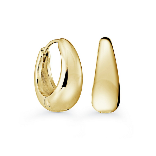 Yellow Stainless Steel Small Huggie Hoop Earrings