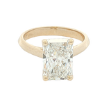 14K Yellow Gold Radiant Cut 4.0 Carats Lab Grown Diamond Knife Edge Solitaire Ring