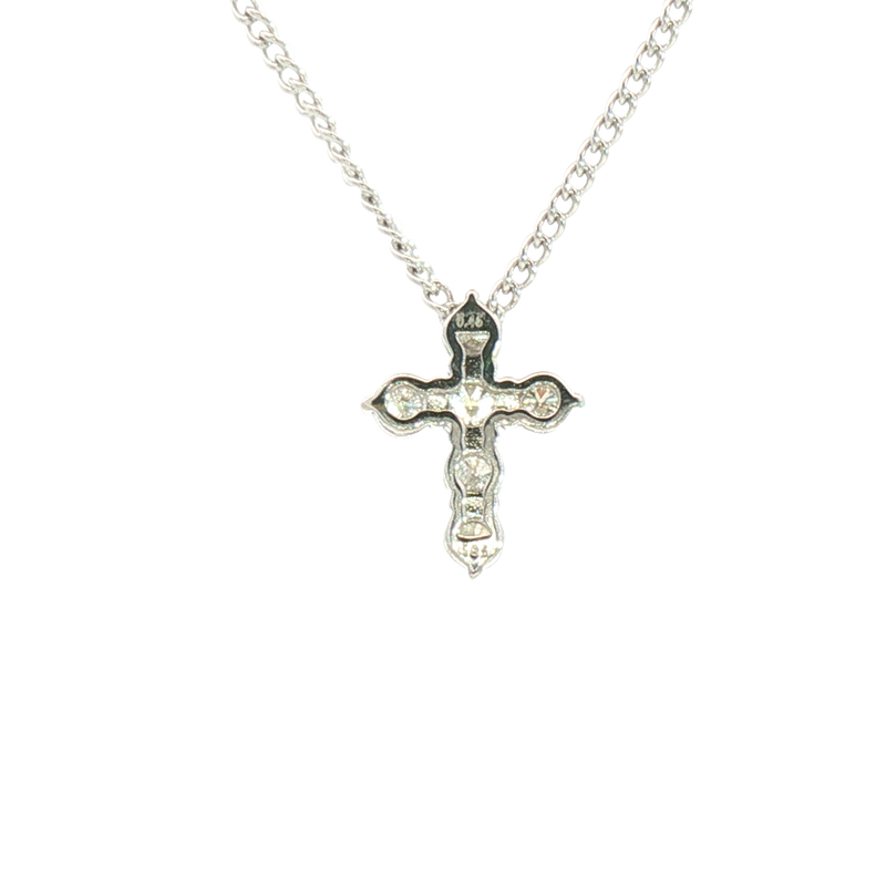 Elegant Diamond Necklaces & Pendants 14K White Gold White 0.46 Carats Diamond Cross Pendant