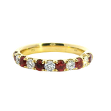 Bold & Elegant 18K Yellow Gold Stackable 0.60 Carats Ruby & 0.37 Carats Diamond Band