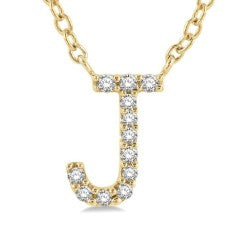 Yellow 10 Karat Gold 0.05 Carats Diamond Drop Necklace