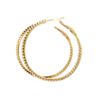 Classic & Contemporary 18K Yellow Gold Inside Out 1.09 Carats Diamond Large Hoop Earrings