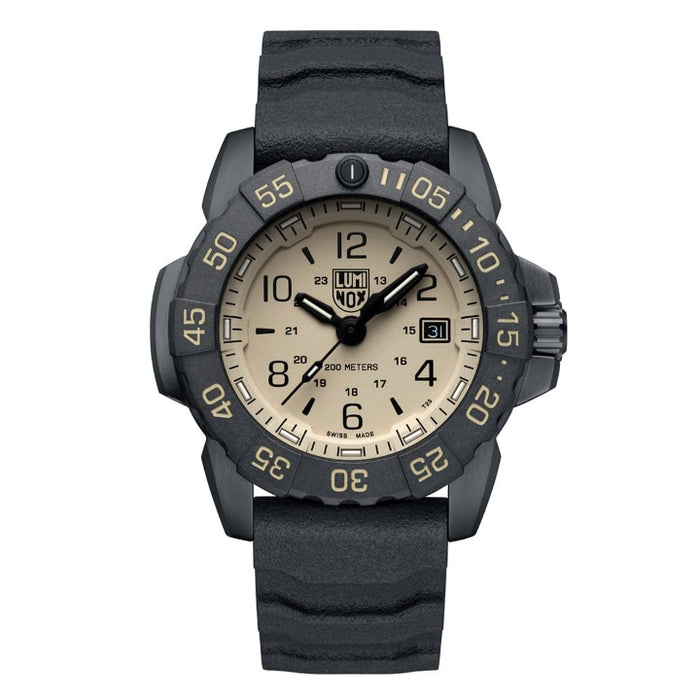 Black Stainless Steel Luminox Navy Seals Foundation Steel 3250 Series Diver Watch