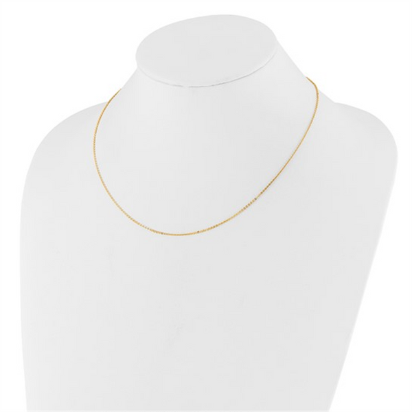 Elegant & Durable Designs 10K Gold Yellow 1.1mm Cable Link Chain, 18 Inch Adjustable