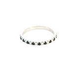 Bold & Elegant Color Stone Fashion Bands- MPJ Exclusive 14K White Gold Stackable Alternating 0.12 Carats Diamond & 0.16 Carats Blue Sapphire Ring