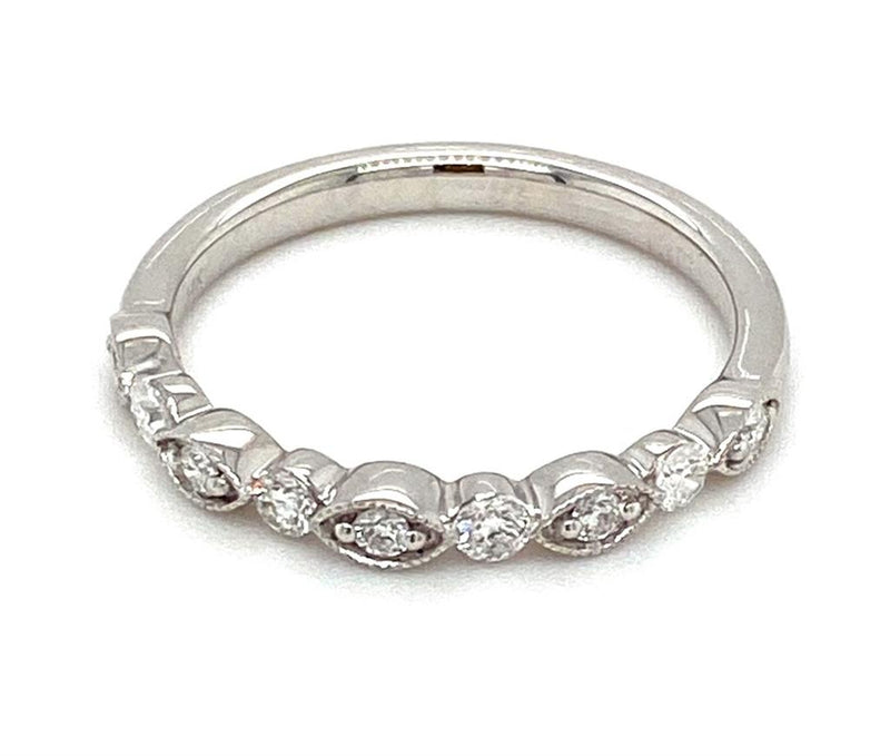 White 14 Karat Gold 1/4 Carats Diamond Anniversary Band