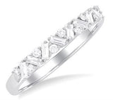 Elegant Diamond Bands 14K Gold White Stackable 0.33 Carats Diamond Anniversary Band