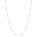 Elegant Pearl Necklaces & Pendants 14K Gold Yellow 3.0 -3.5 MM Pearl SparkleNecklace - 17.5 Inch