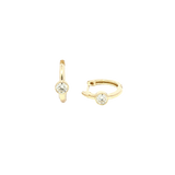 Classic & Contemporary 14K Yellow Gold 1/2 Carats Diamond 15.0 MM Hoop Earrings