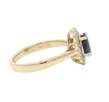Bold & Elegant 14K Yellow Gold Oval Cut 1.0 Carat Blue Sapphire & 0.35 Carats Diamond Halo Ring